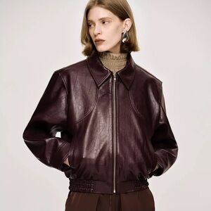 Source Unknown Dark Brown Bomber Jacket